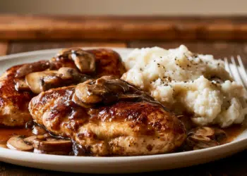 Chicken Marsala With Garlic Mashed Potatoes
