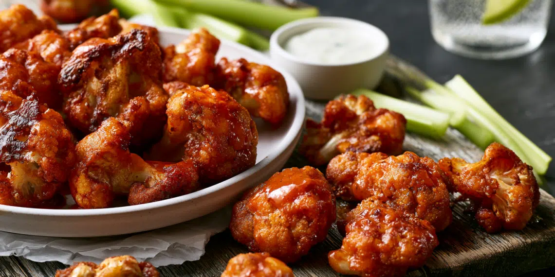 Crispy Buffalo Cauliflower Bites (Baked, Not Fried)