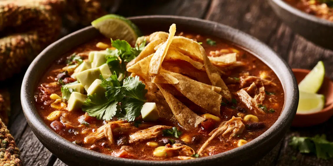 Spicy And Hearty Chicken Tortilla Soup For Comfort Lovers - Thefoodiebunch Chicken Tortilla Soup