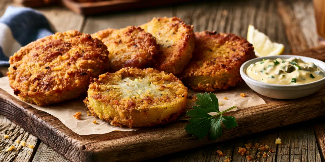 Crispy Fried Green Tomatoes With Remoulade Sauce