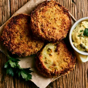 Crispy Fried Green Tomatoes With Remoulade Sauce
