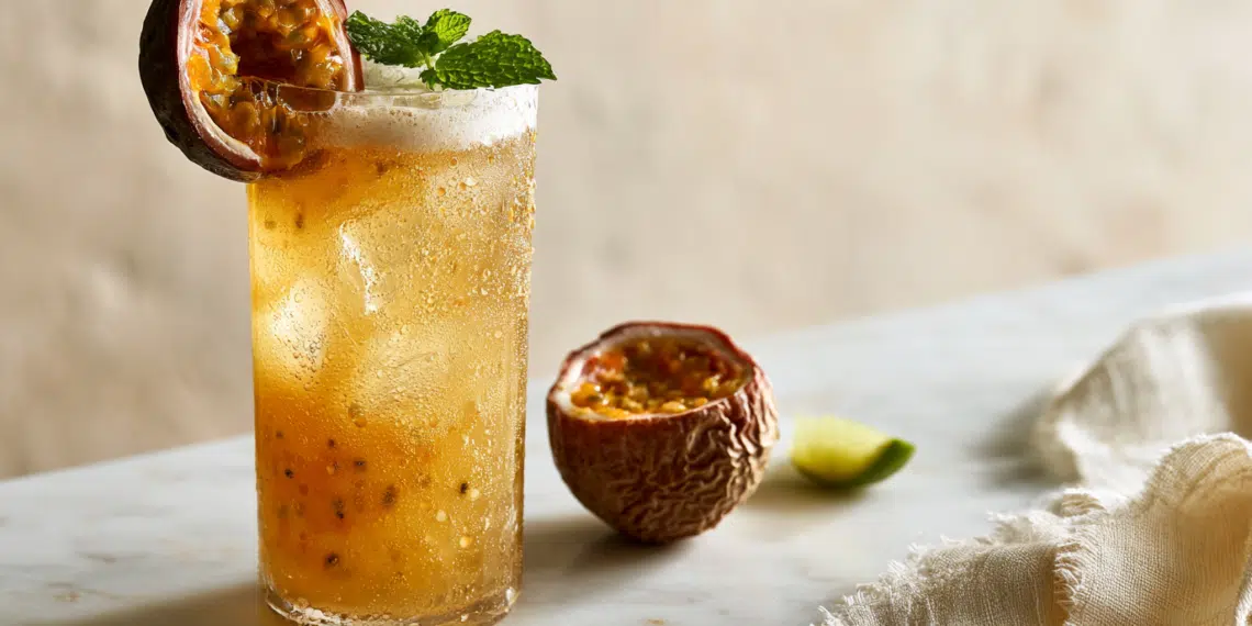 Tropical Passion Fruit Fizz: A Refreshing Cocktail Escape - Thefoodiebunch Passion Fruit Fizz Easy Tropical Gin Cocktail