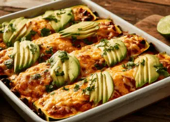 Chicken Enchilada Zucchini Boats (Low-Carb, Easy)