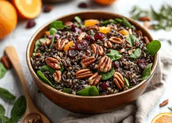Nutty Wild Rice Salad With Cranberries And Citrus Dressing