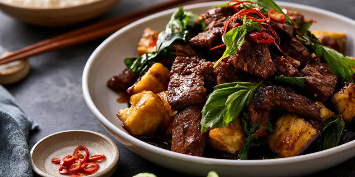 Thai Basil Beef And Eggplant Stir