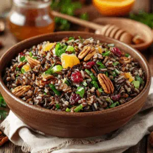 Autumn Wild Rice Salad With Cranberries And Pecans - Thefoodiebunch