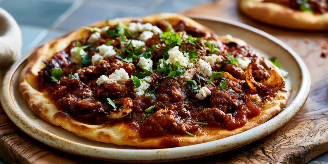 Spiced Pork Mince Flatbread (Mediterranean Style)