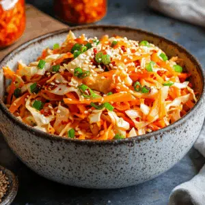 Fiery Korean Fusion Slaw With Kimchi And Crunch - Thefoodiebunch Fiery Korean Fusion Slaw With Kimchi And Crunch - Thefoodiebunch