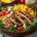 Tropical Grilled Pineapple Chicken Salad With Fresh Ingredients