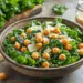 Crispy Chickpea Kale Caesar Salad With Homemade Dressing - Thefoodiebunch Crispy Chickpea Kale Caesar Salad With Homemade Dressing