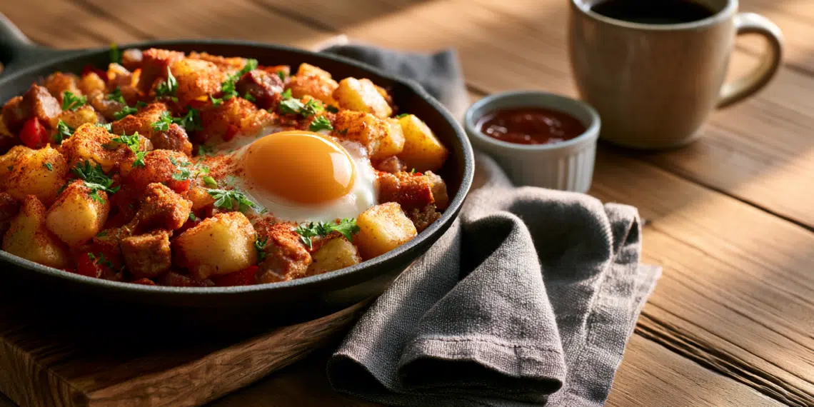 Breakfast Pork Hash With Crispy Potatoes &Amp; Eggs