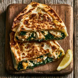 Chicken Gozleme Crispy Turkish Stuffed Flatbread