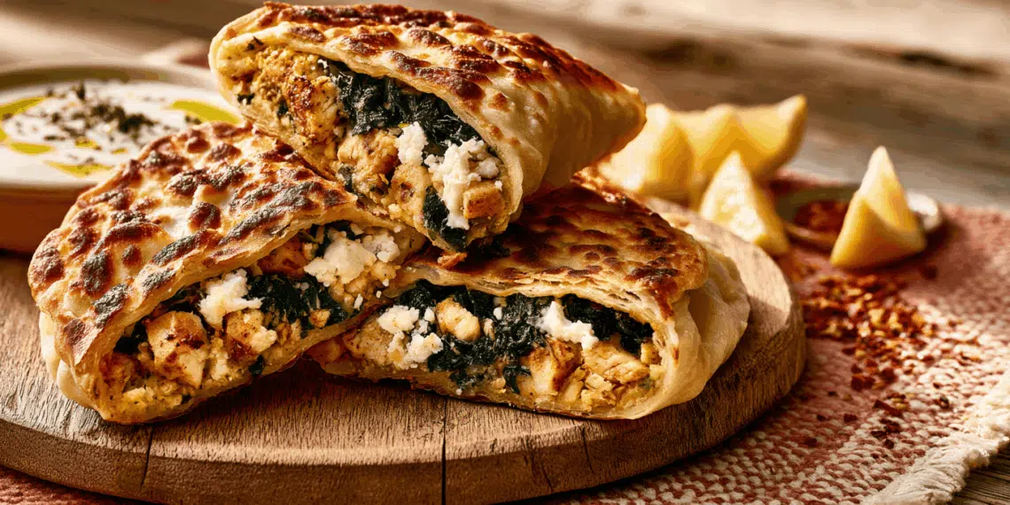 Chicken Gozleme Crispy Turkish Stuffed Flatbread