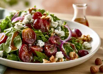 Grape And Gorgonzola Salad With Toasted Hazelnuts