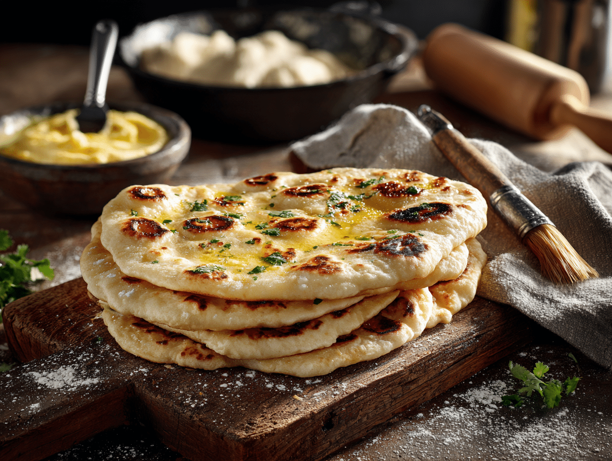 Authentic Homemade Naan Bread Straight From Your Skillet - Thefoodiebunch Classic Homemade Naan Bread