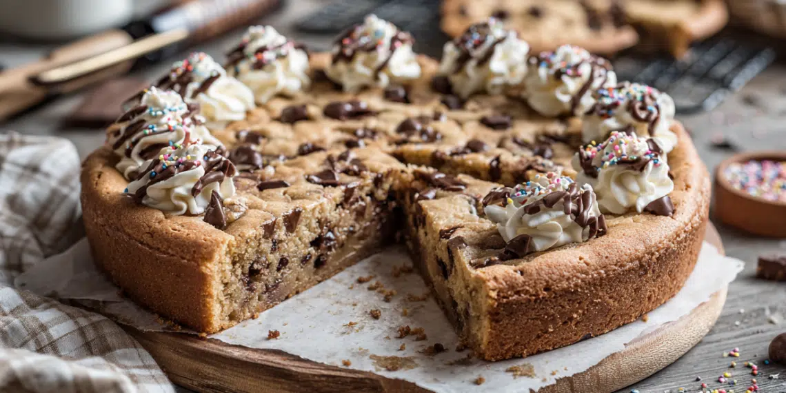 Giant Chocolate Chip Cookie Cake