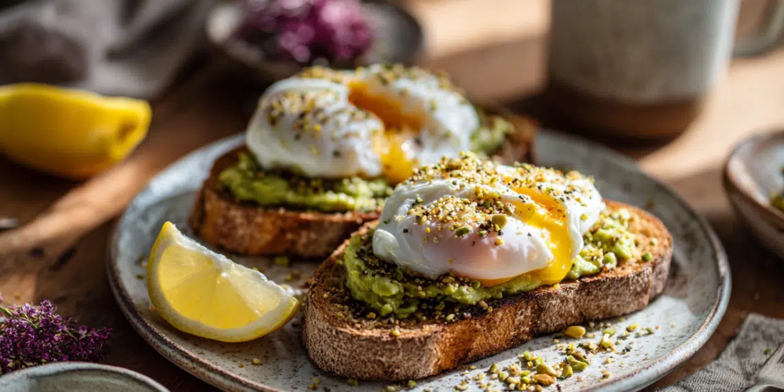 Gourmet Avocado Toast With Poached Egg And Dukkah