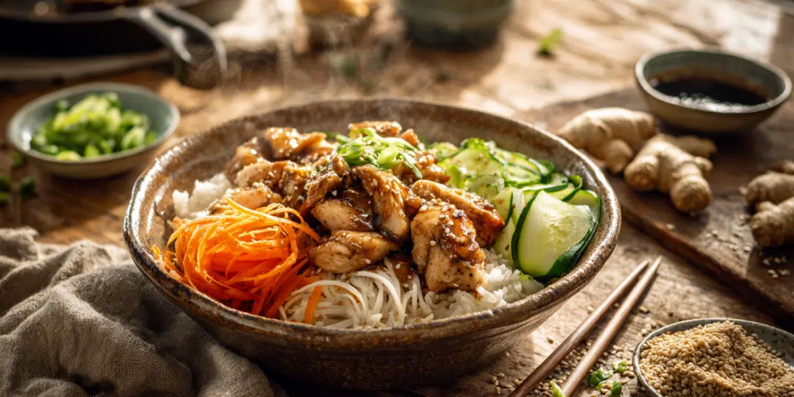 Southeast Asian Street Food Inspired Chicken Rice Bowl