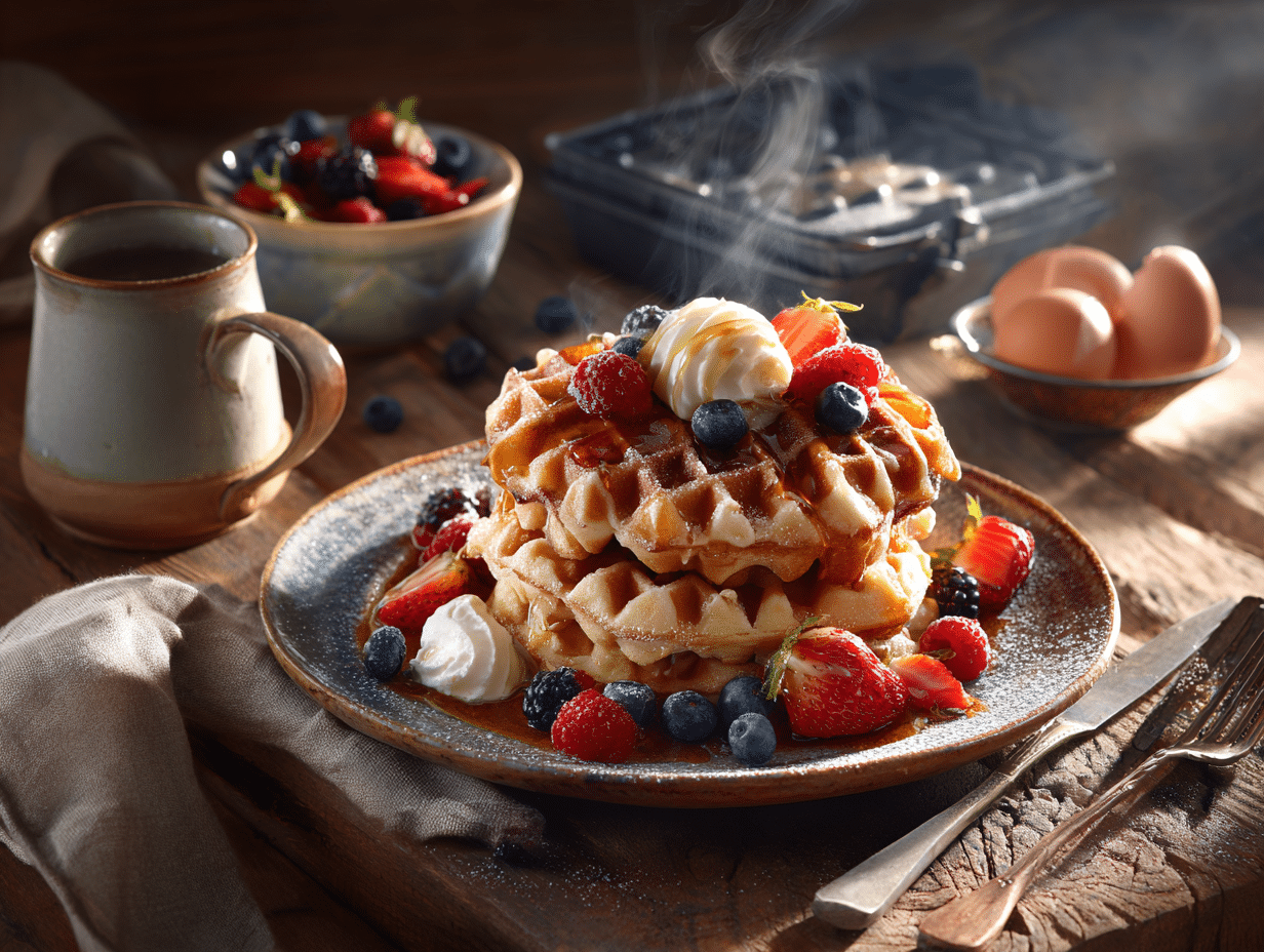 Golden And Crispy Buttermilk Waffles For A Perfect Morning - Thefoodiebunch Golden And Crispy Buttermilk Waffles For A Perfect Morning - Thefoodiebunch