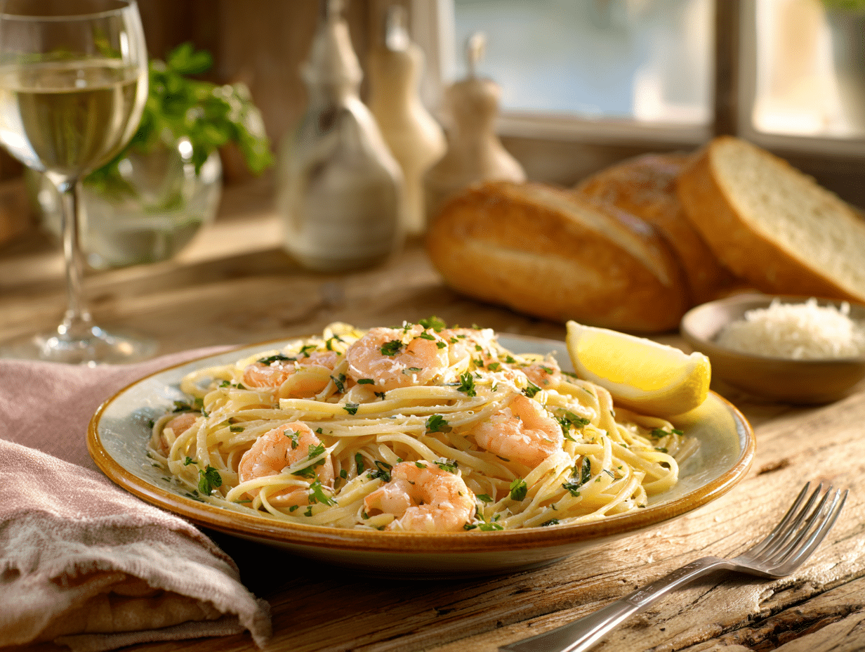 Succulent Shrimp Scampi Pasta With Zesty Garlic Butter Sauce - Thefoodiebunch Classic Shrimp Scampi