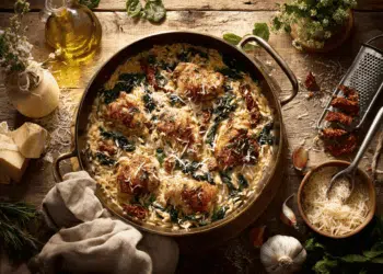One-Pot Creamy Tuscan Chicken &Amp;Amp; Orzo