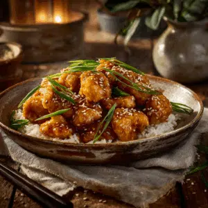 Crispy Sesame Chicken Meets Honey Garlic Magic - Thefoodiebunch Crispy Sesame Chicken With Honey-Garlic Glaze