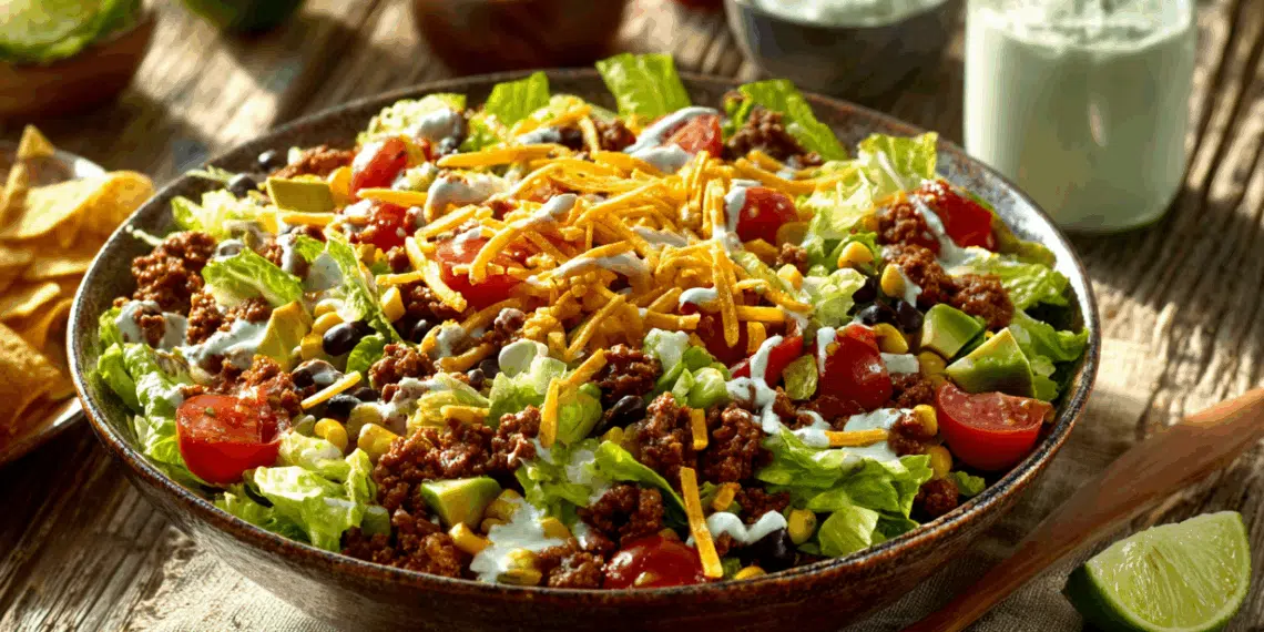 Zesty Tex-Mex Taco Salad Bursting With Flavor And Crunch - Thefoodiebunch Classic Taco Salad