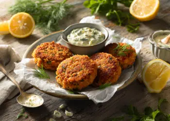 Classic Salmon Patties With Lemon-Dill Aioli
